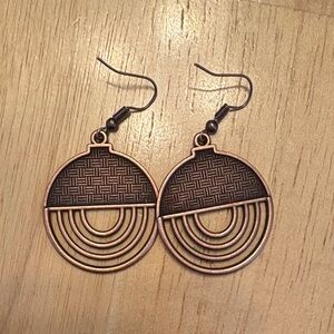 Copper Tone Circular Earrings